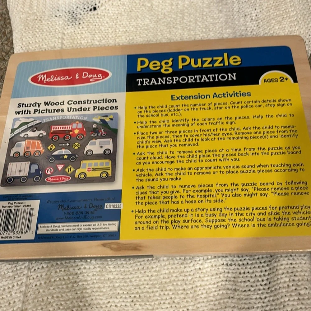 Melissa & Doug Transportation‎ Wooden Peg Puzzle